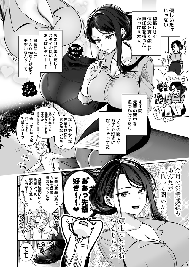 エロ漫画「デカ女上司と元チャラ男の後輩くん ＃1」無料サンプル13